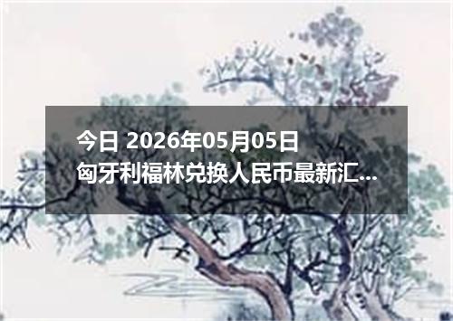 今日 2026年05月05日 匈牙利福林兑换人民币最新汇率行情