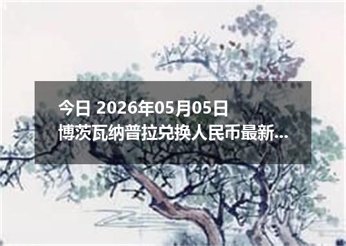 今日 2026年05月05日 博茨瓦纳普拉兑换人民币最新汇率行情