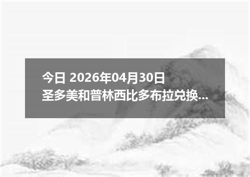 今日 2026年04月30日 圣多美和普林西比多布拉兑换人民币最新汇率行情