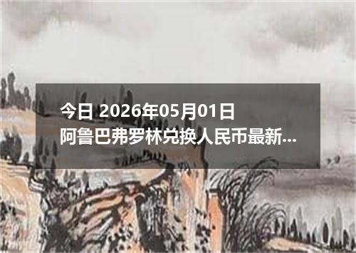 今日 2026年05月01日 阿鲁巴弗罗林兑换人民币最新汇率行情