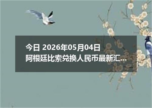 今日 2026年05月04日 阿根廷比索兑换人民币最新汇率行情